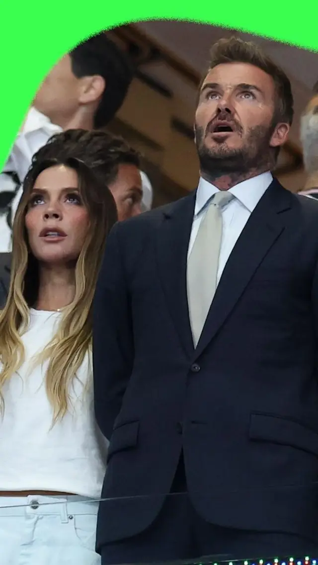 David and Victoria Beckham watch England's defeat